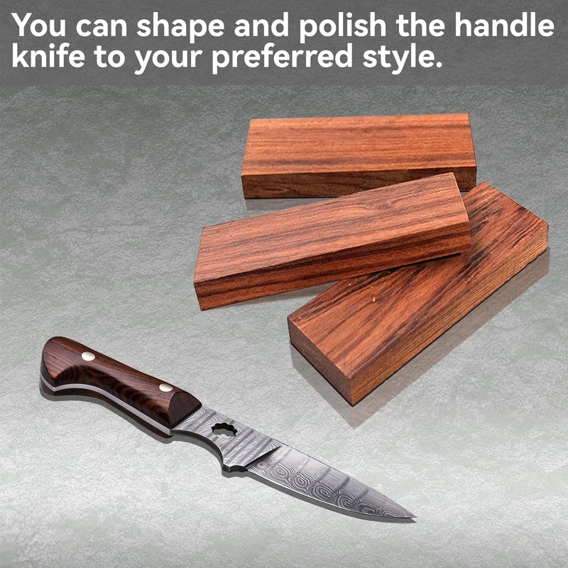 TANEMUDO 5 Pcs Ironwood Knife Handle Scales for Knife Making Natural Wood Knife Handle Material (5.11 x 1.77 x 0.51 Inches) - Image 4
